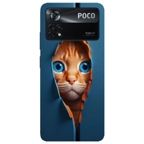 Xiaomi Poco X4 Pro Cat Blue Eyes Transparent Silicone TPU Θήκη