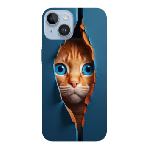 Apple iPhone 14  Cat Blue Eyes Transparent Silicone TPU Θήκη