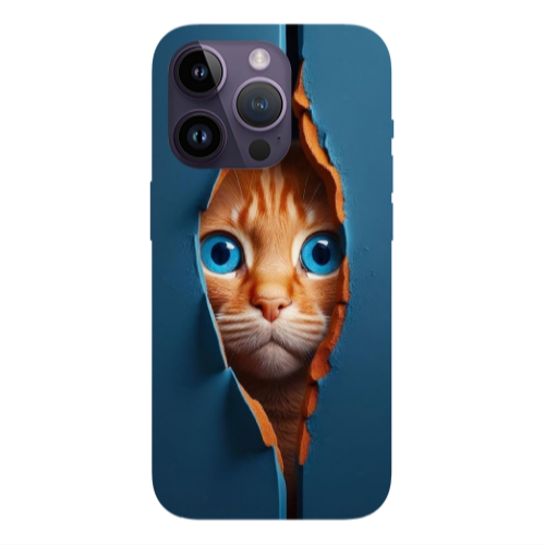 Apple iPhone 14 Pro  Cat Blue Eyes Transparent Silicone TPU Θήκη