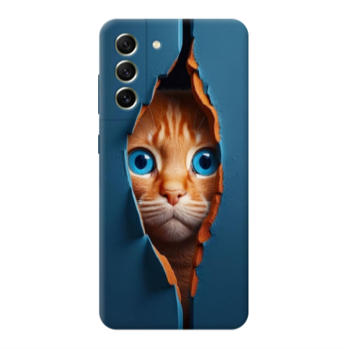 Samsung S21 PLUS Cat Blue Eyes Transparent Silicone TPU Θήκη