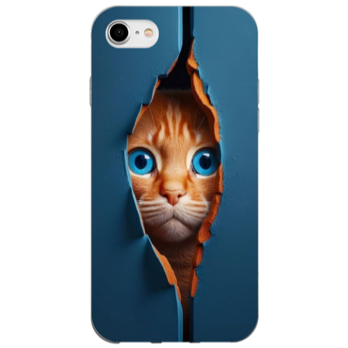 Apple iPhone 7 Cat Blue Eyes Transparent Silicone TPU Θήκη