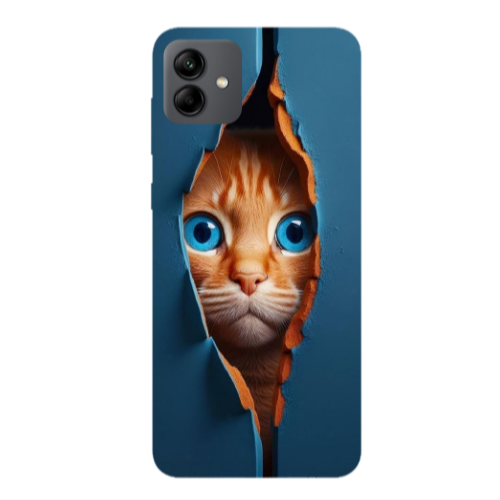 Samsung A04 Cat Blue Eyes Transparent Silicone TPU Θήκη