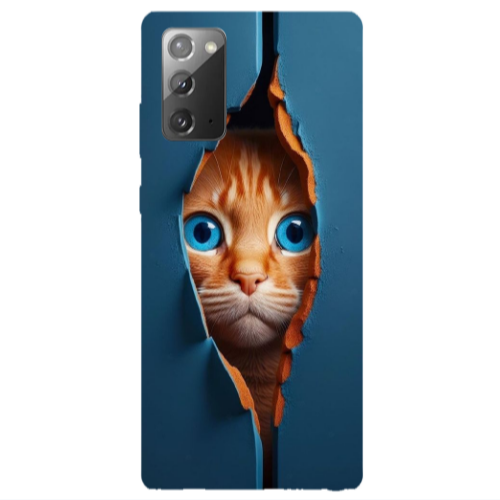 Samsung Note 20 Cat Blue Eyes Transparent Silicone TPU Θήκη