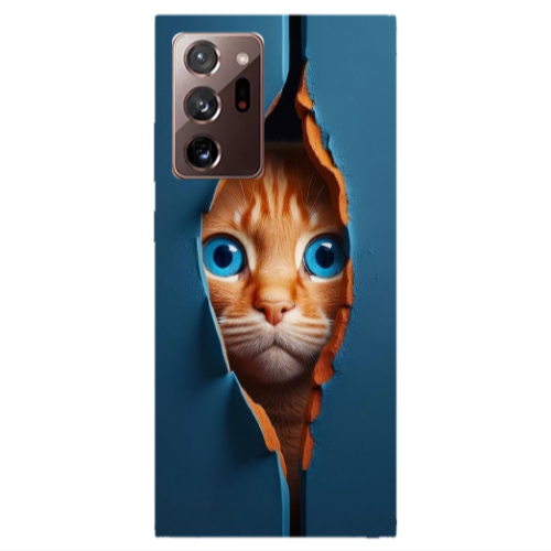 Samsung Note 20 Ultra Cat Blue Eyes Transparent Silicone TPU Θήκη