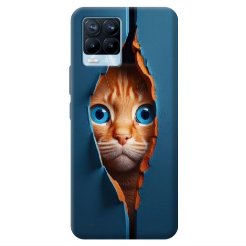Realme 8 Pro Cat Blue Eyes Transparent Silicone TPU Θήκη