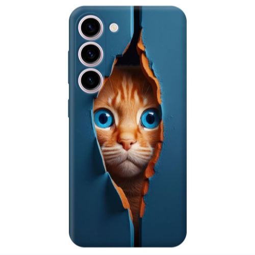 Samsung S23 Plus Cat Blue Eyes Transparent Silicone TPU Θήκη