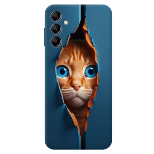 Samsung A14 5G Cat Blue Eyes Transparent Silicone TPU Θήκη