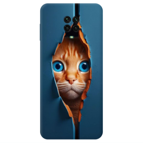 Xiaomi Redmi Note 9S Cat Blue Eyes Transparent Silicone TPU Θήκη