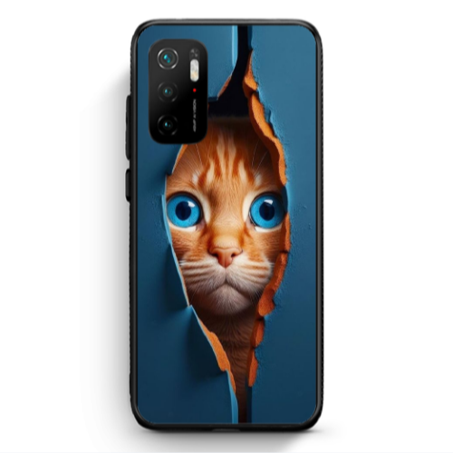 Xiaomi Poco M3 Pro Cat Blue Eyes Black Glossy Θήκη