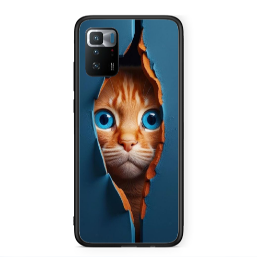 Xiaomi Poco X3 GT Cat Blue Eyes Black Glossy Θήκη