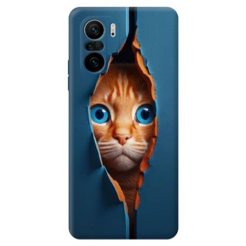 Xiaomi Poco F3 Cat Blue Eyes Transparent Silicone TPU Θήκη