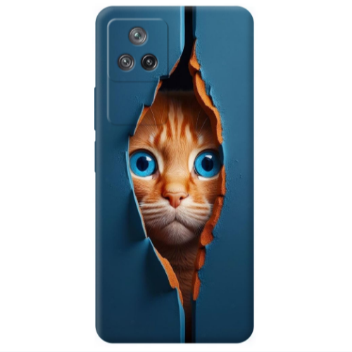 Xiaomi Poco F4 Cat Blue Eyes Transparent Silicone TPU Θήκη