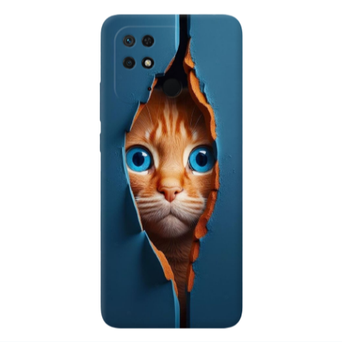 Xiaomi Poco C40 Cat Blue Eyes Transparent Silicone TPU Θήκη