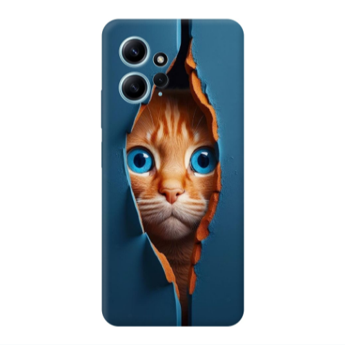 Xiaomi Redmi Note 12 4G Cat Blue Eyes Transparent Silicone TPU Θήκη