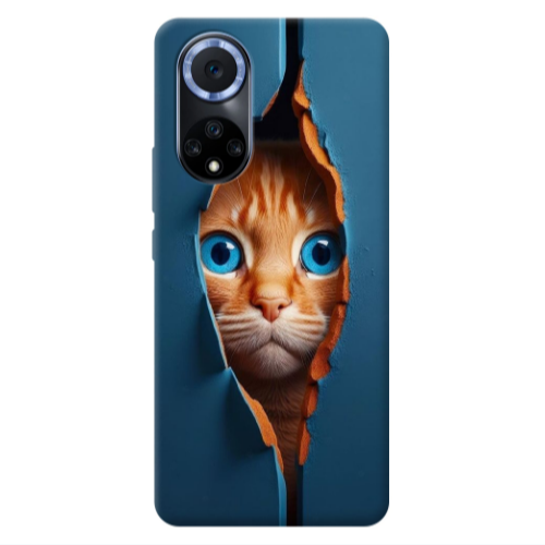 Huawei Nova 9 Cat Blue Eyes Transparent Silicone TPU Θήκη
