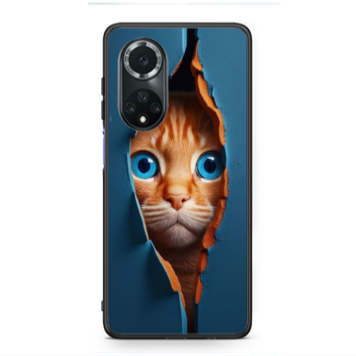 Huawei Nova 9 Cat Blue Eyes Black Glossy Θήκη