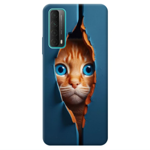Huawei P Smart 2021 Cat Blue Eyes Transparent Silicone TPU Θήκη