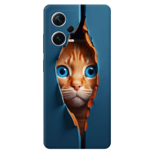 Xiaomi Redmi Note 12 5G Cat Blue Eyes Transparent Silicone TPU Θήκη