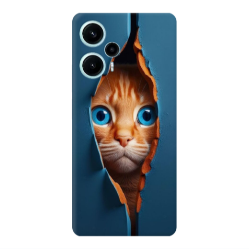 Xiaomi Poco F5 Cat Blue Eyes Transparent Silicone TPU Θήκη