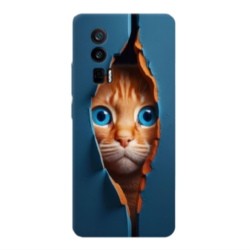 Xiaomi Poco F5 Pro Cat Blue Eyes Transparent Silicone TPU Θήκη