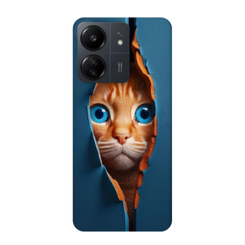 Xiaomi Redmi 13C Cat Blue Eyes Transparent Silicone TPU Θήκη