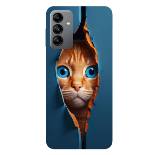 Samsung A13 5G Cat Blue Eyes Transparent Silicone TPU Θήκη