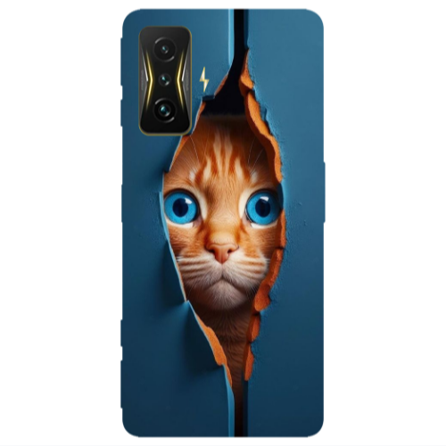 Xiaomi Poco F4 Gt Cat Blue Eyes Transparent Silicone TPU Θήκη