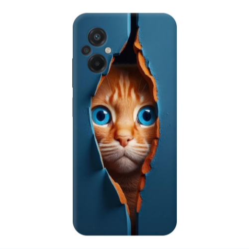 Xiaomi Poco M5 Cat Blue Eyes Transparent Silicone TPU Θήκη