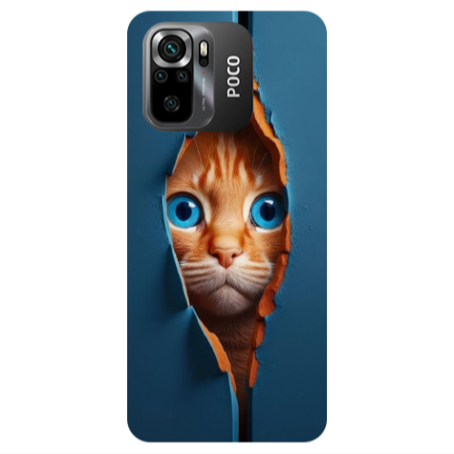 Xiaomi Poco M5 s Cat Blue Eyes Transparent Silicone TPU Θήκη