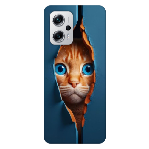 Xiaomi Poco X4 GT Cat Blue Eyes Transparent Silicone TPU Θήκη