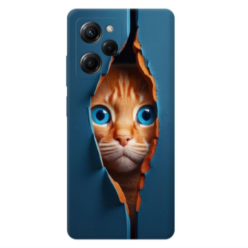 Xiaomi Poco X5 Pro Cat Blue Eyes Transparent Silicone TPU Θήκη