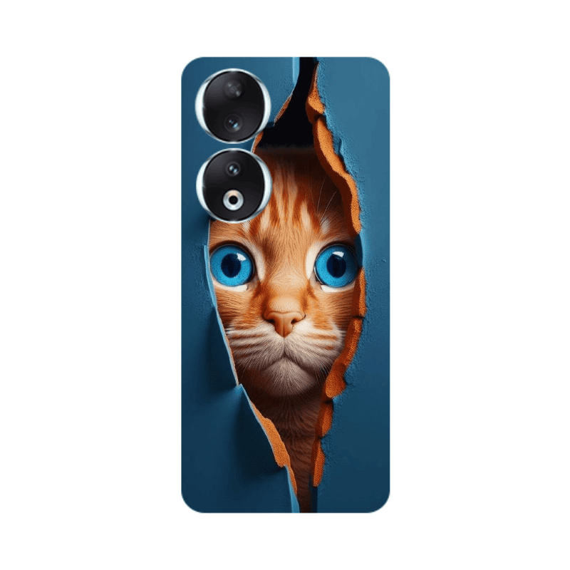 Honor 90 5G Cat Blue Eyes Transparent Silicone TPU Θήκη