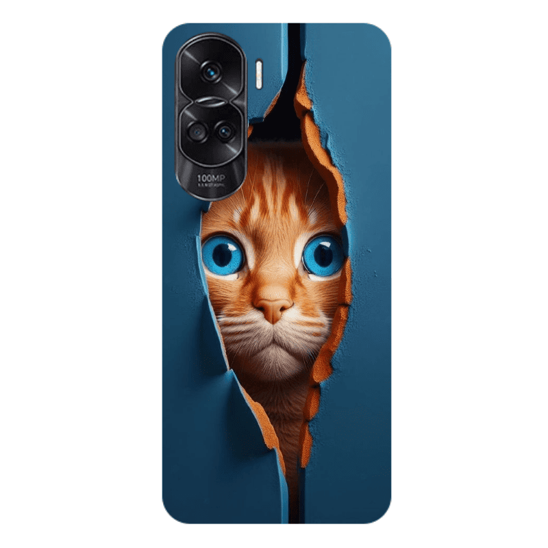 Honor 90 Lite 5G Cat Blue Eyes Transparent Silicone TPU Θήκη