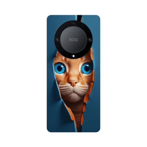 Honor Magic5 Lite 5G Cat Blue Eyes Transparent Silicone TPU Θήκη