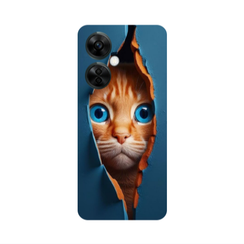 Oneplus Nord CE 3 Lite 5G Cat Blue Eyes Transparent Silicone TPU Θήκη