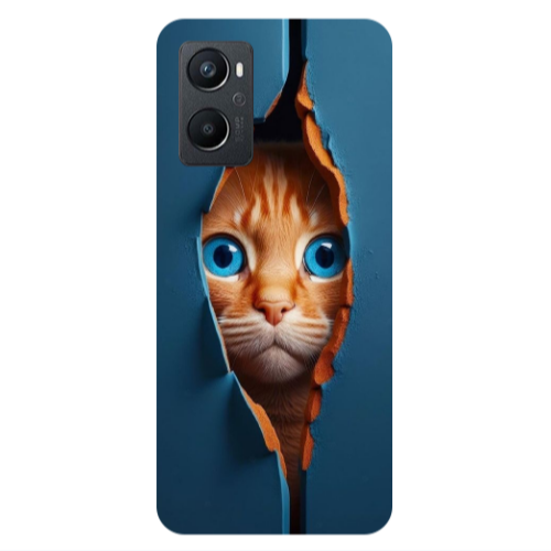 Oppo A 96 Cat Blue Eyes Transparent Silicone TPU Θήκη
