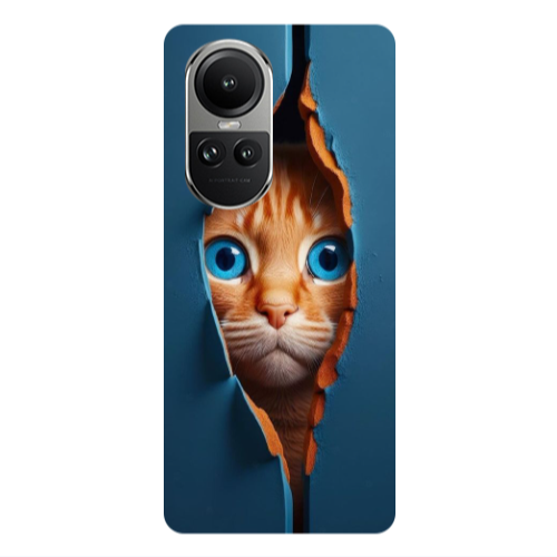 Oppo Reno10 5G Cat Blue Eyes Transparent Silicone TPU Θήκη