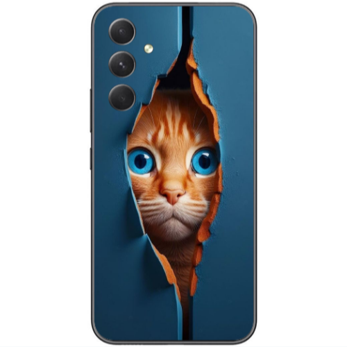 Samsung Galaxy A25 Cat Blue Eyes Transparent Silicone TPU Θήκη
