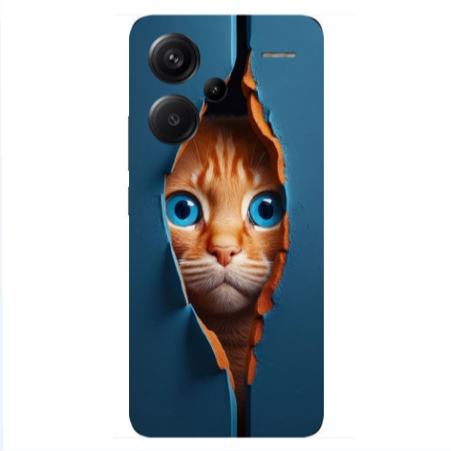 Xiaomi Redmi Note 13 Pro+ 5G  Cat Blue Eyes Transparent Silicone TPU Θήκη