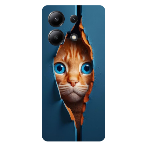 Xiaomi Redmi Note 13 4G Cat Blue Eyes Transparent Silicone TPU Θήκη