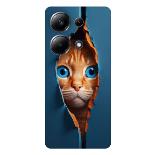Xiaomi Poco M6 Pro 4G Cat Blue Eyes Transparent Silicone TPU Θήκη