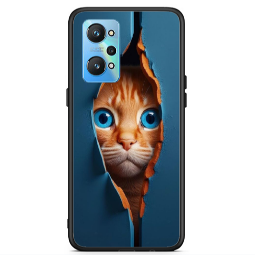 Realme Gt Neo 2 Cat Blue Eyes Black Glossy Θήκη