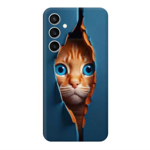 Samsung S24 Plus Cat Blue Eyes Transparent Silicone TPU Θήκη