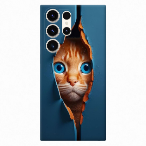 Samsung S24 Ultra Cat Blue Eyes Transparent Silicone TPU Θήκη