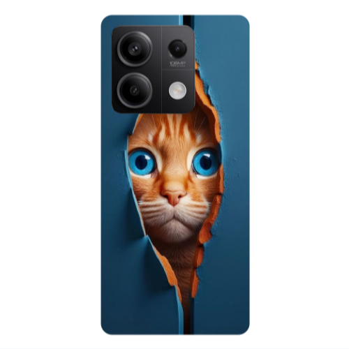 Xiaomi Redmi Note 13Pro 5G Cat Blue Eyes Transparent Silicone TPU Θήκη