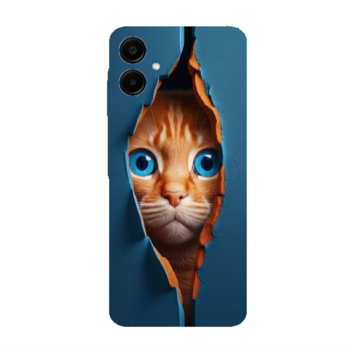 Samsung A06 Cat Blue Eyes Transparent Silicone TPU Θήκη