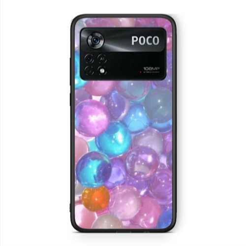 Xiaomi Poco X4 Pro Gel balls Black Glossy Θήκη