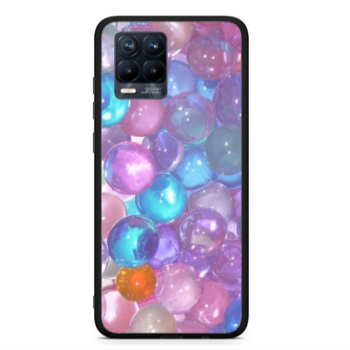 Realme 8  Gel balls Black Glossy Θήκη