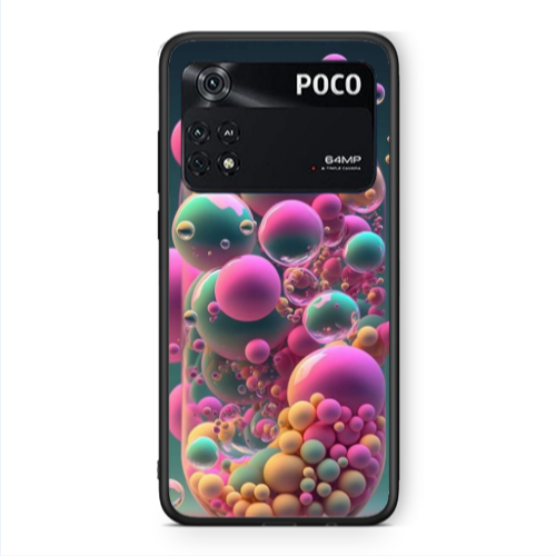 Xiaomi Poco M4 Pro 4G Bubbles Black Glossy Θήκη