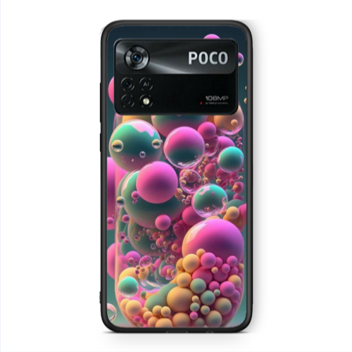 Xiaomi Poco X4 Pro Bubbles Black Glossy Θήκη